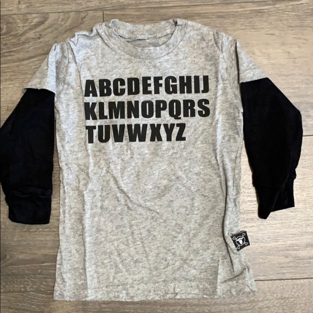 nununu Heather Grey Distressed ABC Tee